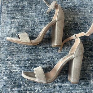 Steve Madden Beige Strappy Suede Heels